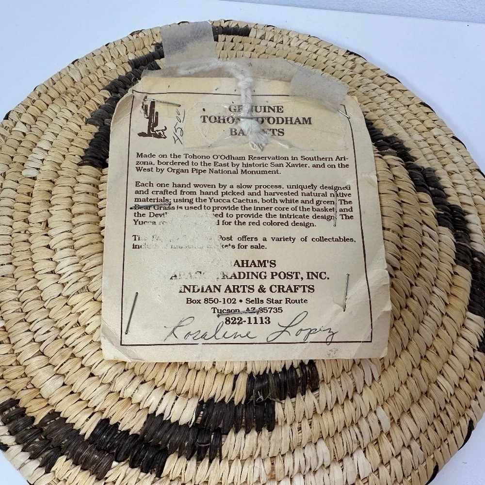 Vintage Tohono O'odham Basket Papago Plate Native Woven Arizona SW 9